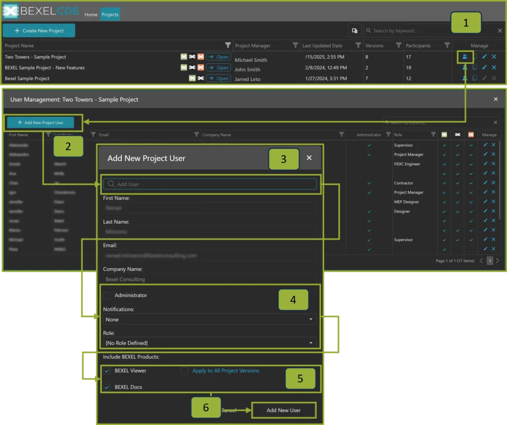 BEXEL CDE - Creating New Project