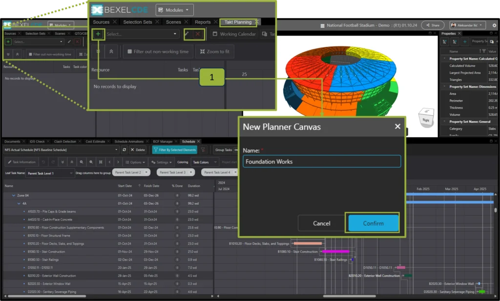 BEXEL CDE-Takt Planning